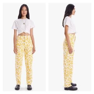 Mother Curbside Heel Fray Floral Leopard Jeans In Second Chance Size 27